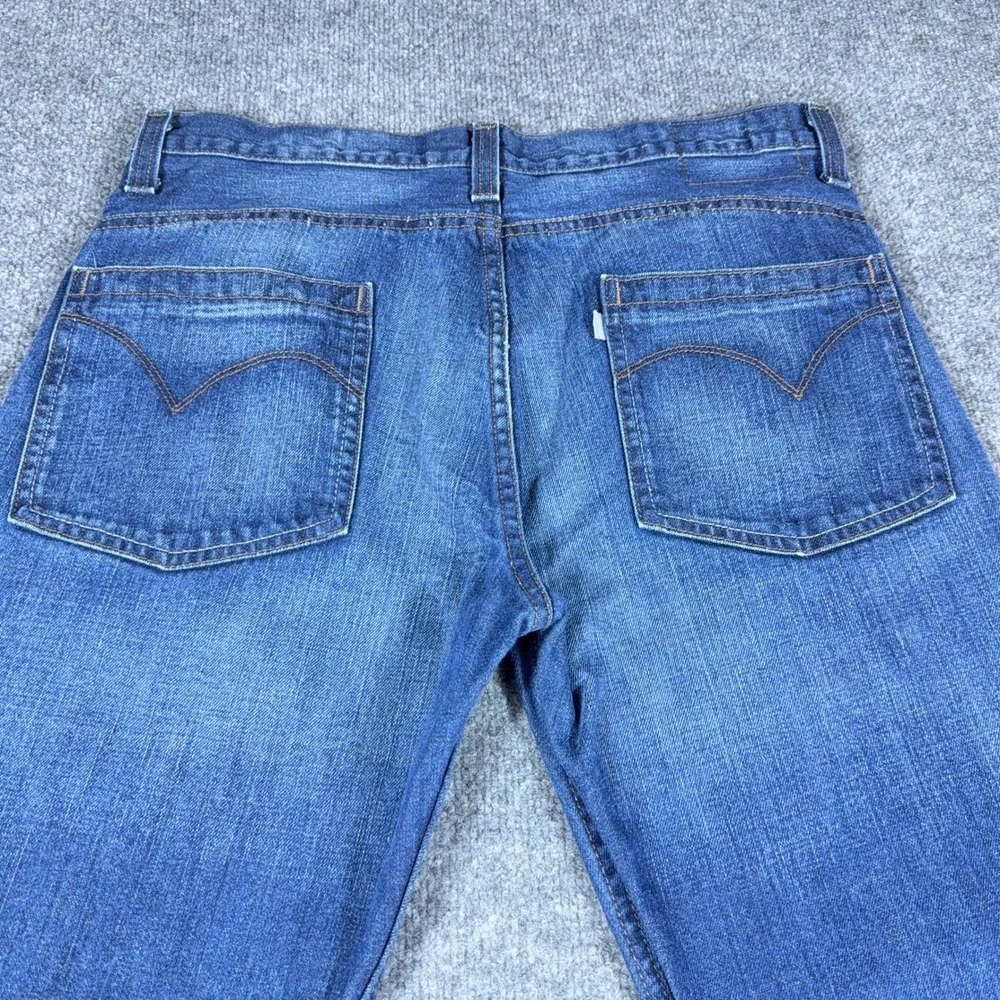 Levis SilverTab Mens Straight Leg Jeans Medium Wash Blue Denim 247M Tag 35 Waist